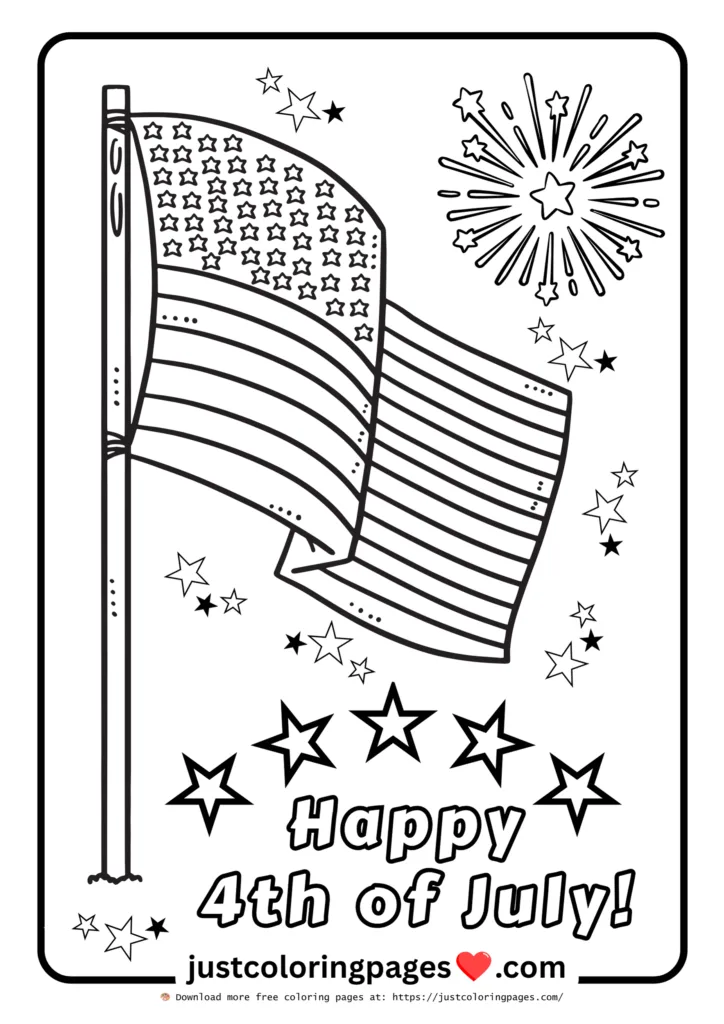 20+ Free American Flag Coloring Pages for Kids (PDF) 2 Happy 4th of July Coloring Pages free download