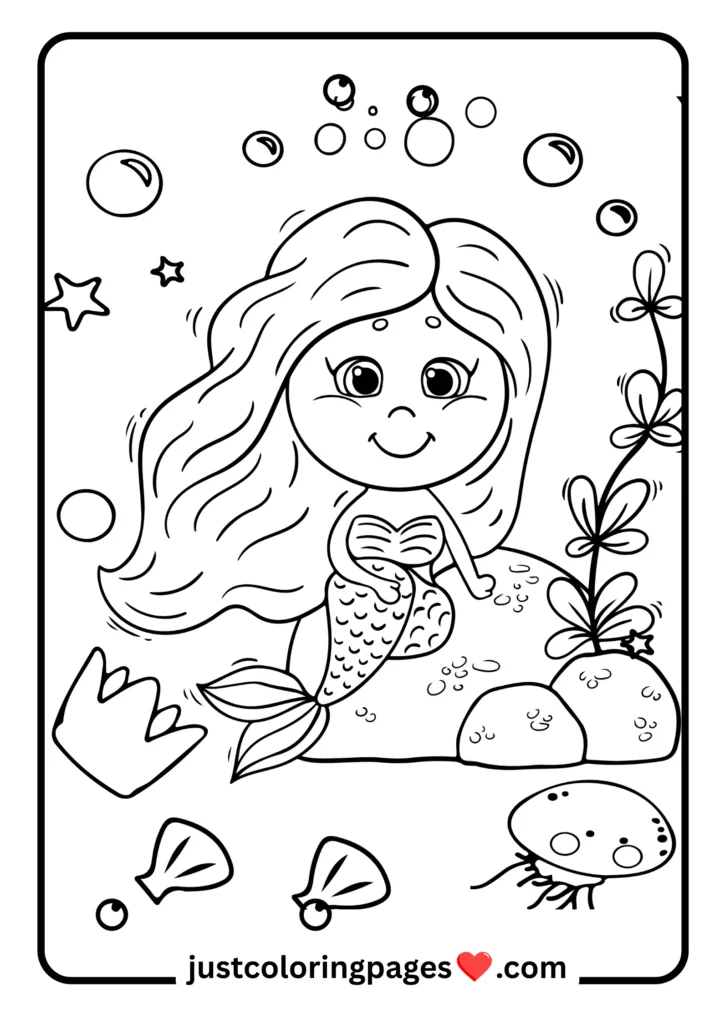 29+ Free Mermaid Colouring Pages for Kids (PDF Printable) 23 mermaid for toddlers and kids