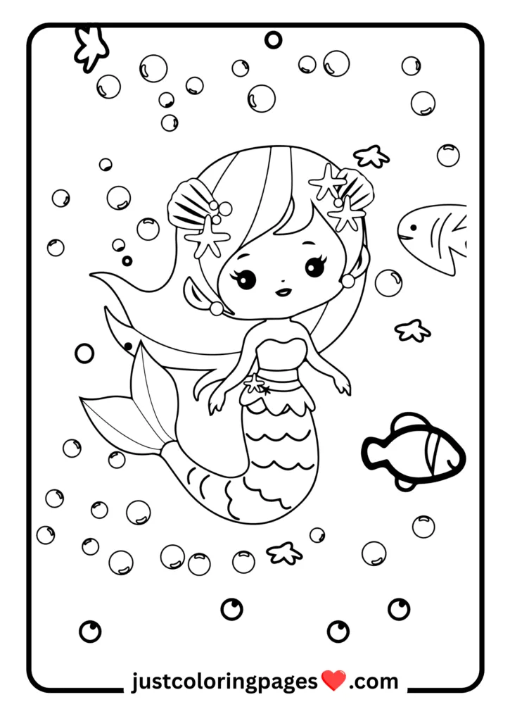 29+ Free Mermaid Colouring Pages for Kids (PDF Printable) 25 mermaid underwater swimming
