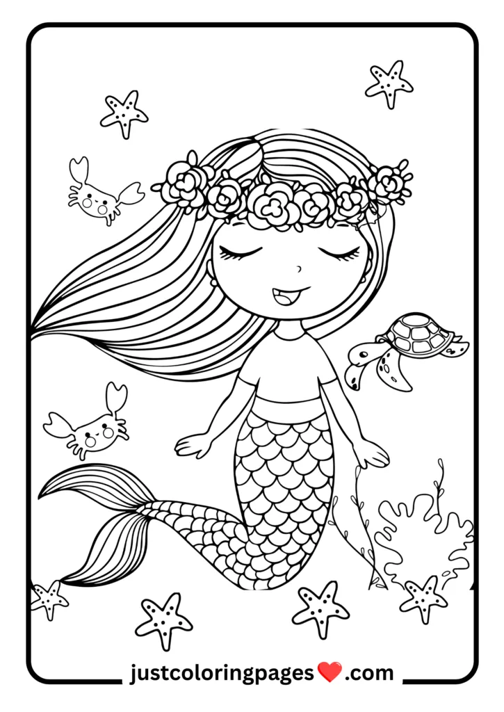 29+ Free Mermaid Colouring Pages for Kids (PDF Printable) 8 Realistic mermaid coloring sheet