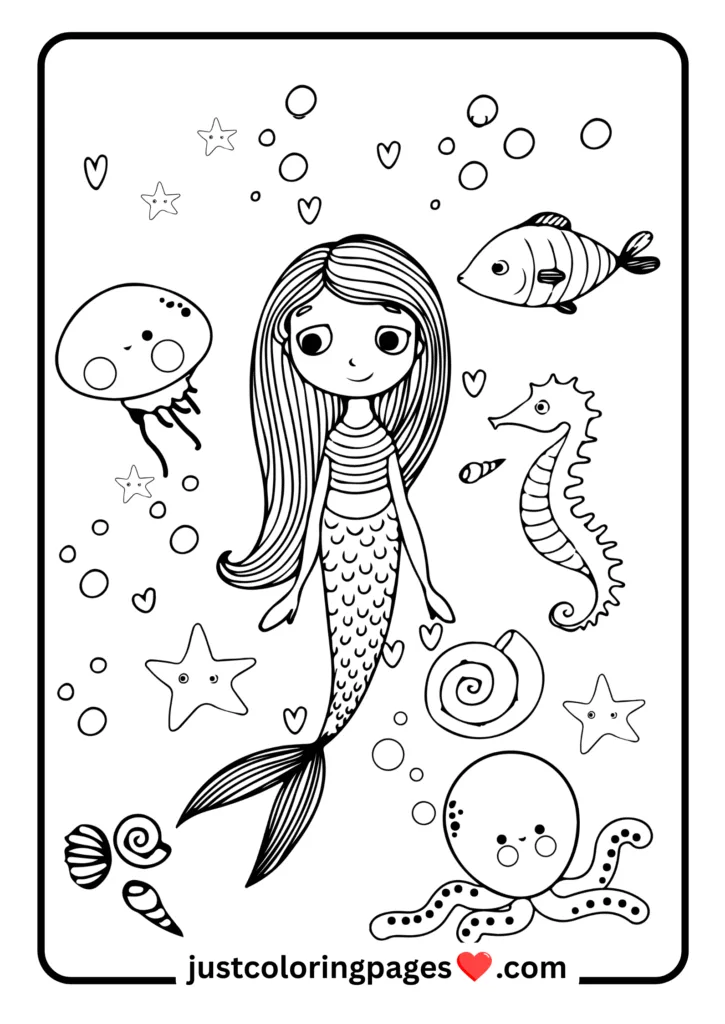 29+ Free Mermaid Colouring Pages for Kids (PDF Printable) 9 Color pages of mermaid