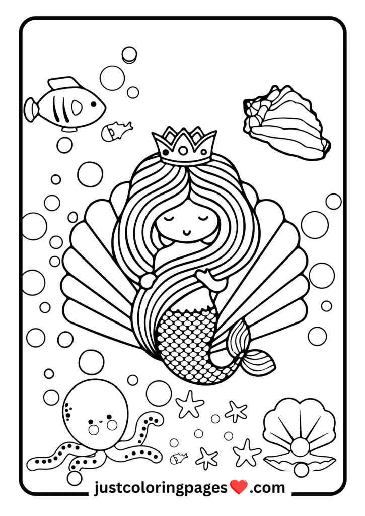 29+ Free Mermaid Colouring Pages for Kids (PDF Printable) 10 Coloring page of mermaid