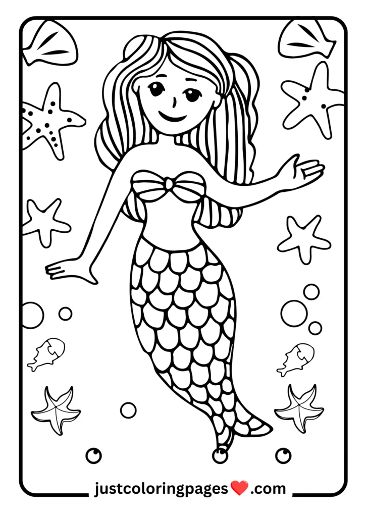 29+ Free Mermaid Colouring Pages for Kids (PDF Printable) 11 Colouring page of mermaid Simple