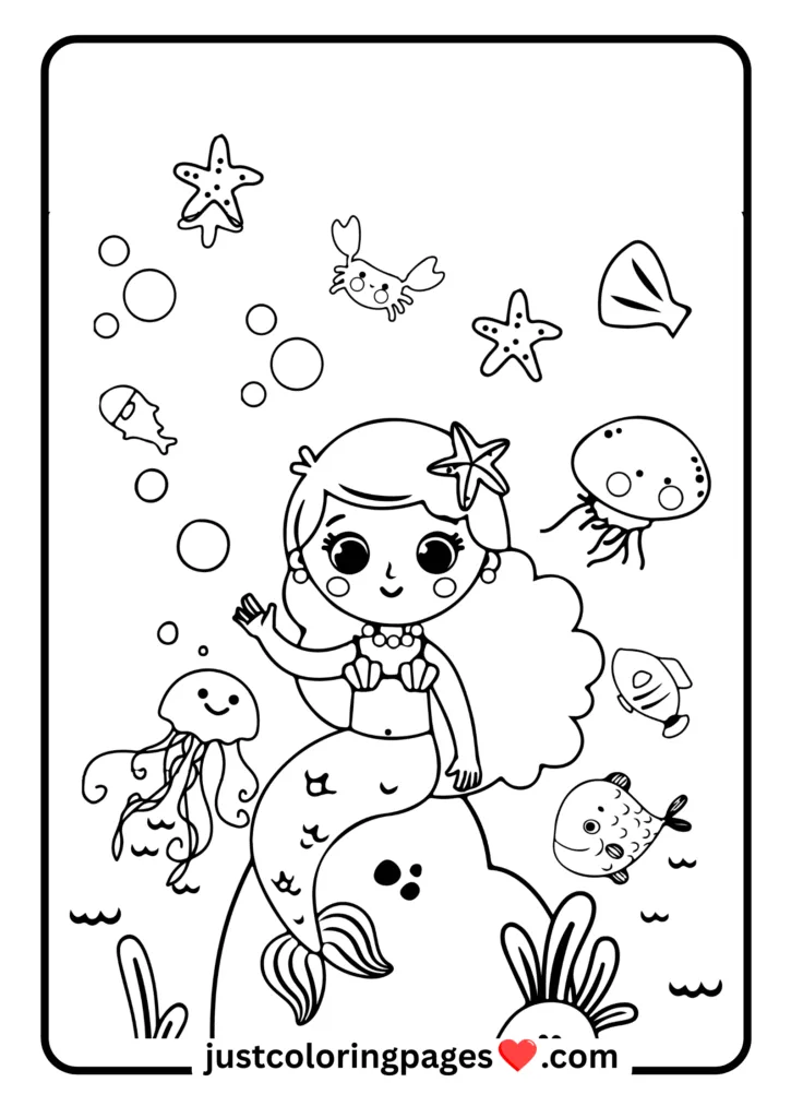 29+ Free Mermaid Colouring Pages for Kids (PDF Printable) 12 Kids Coloring Activity
