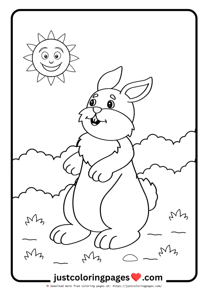 23+ Free Rabbit Coloring Pages Printable PDF for Kids 6 Rabbit with Curious Eyes