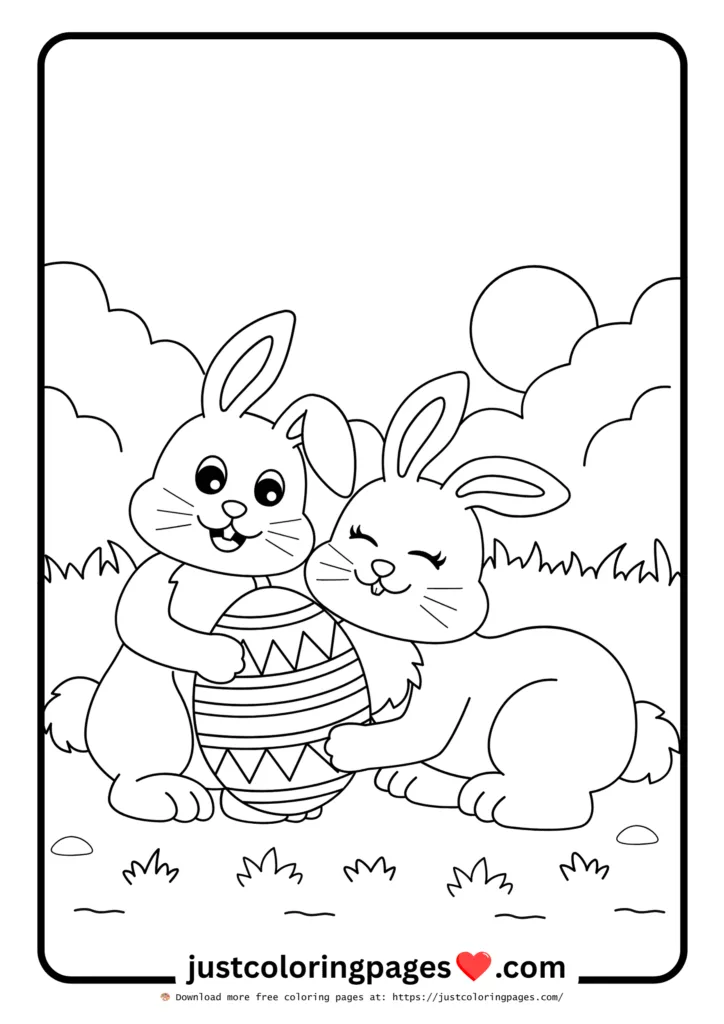 23+ Free Rabbit Coloring Pages Printable PDF for Kids 8 Rabbits with Easter Egg