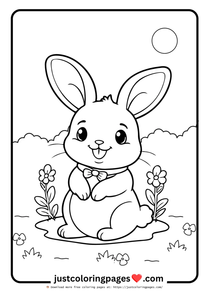 23+ Free Rabbit Coloring Pages Printable PDF for Kids 25 Cute Bunny enjoying nature