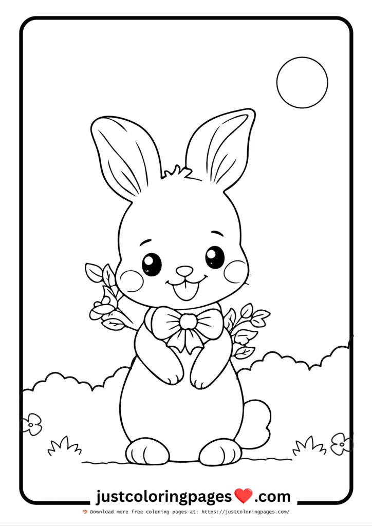 23+ Free Rabbit Coloring Pages Printable PDF for Kids 24 Happy Rabbit Color Page