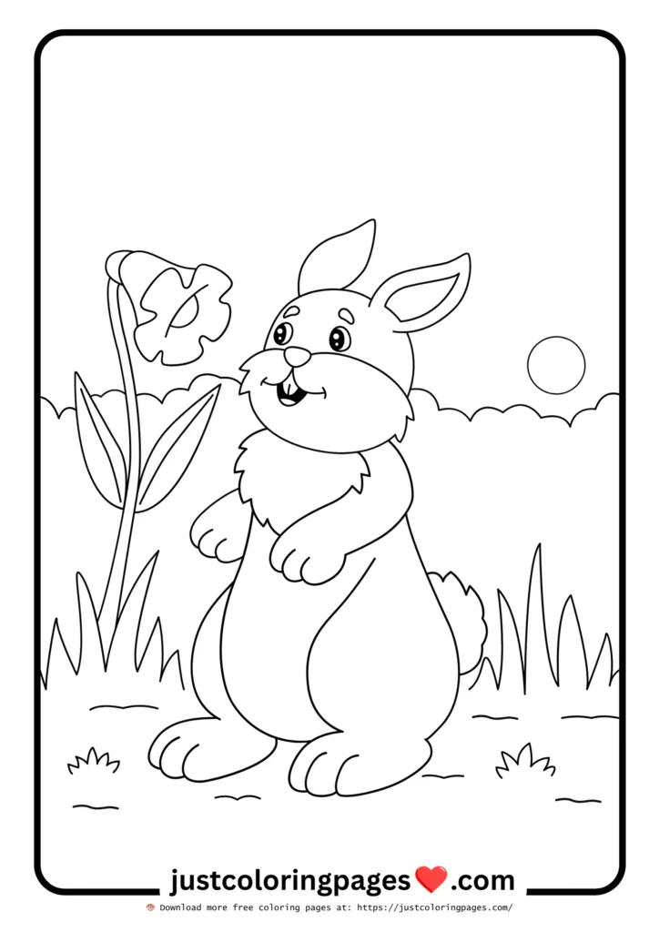 23+ Free Rabbit Coloring Pages Printable PDF for Kids 13 Cozy and Curious Rabbit