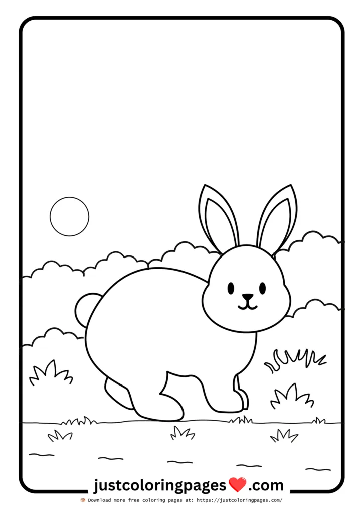 23+ Free Rabbit Coloring Pages Printable PDF for Kids 20 Rabbit in forest