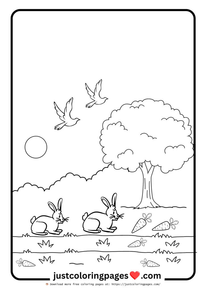 23+ Free Rabbit Coloring Pages Printable PDF for Kids 15 Rabbit in Farm