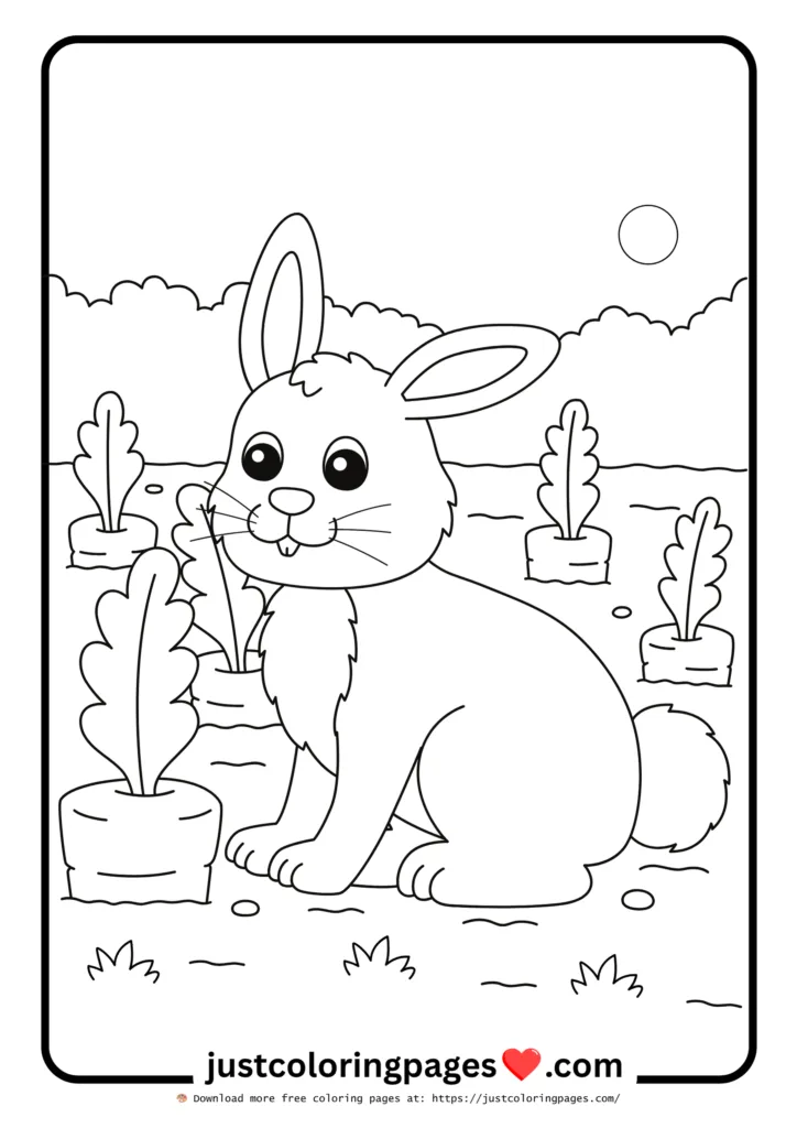 23+ Free Rabbit Coloring Pages Printable PDF for Kids 12 Rabbit in Carrot Farm