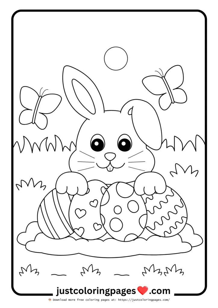 23+ Free Rabbit Coloring Pages Printable PDF for Kids 10 Bunny with Easter Eggs