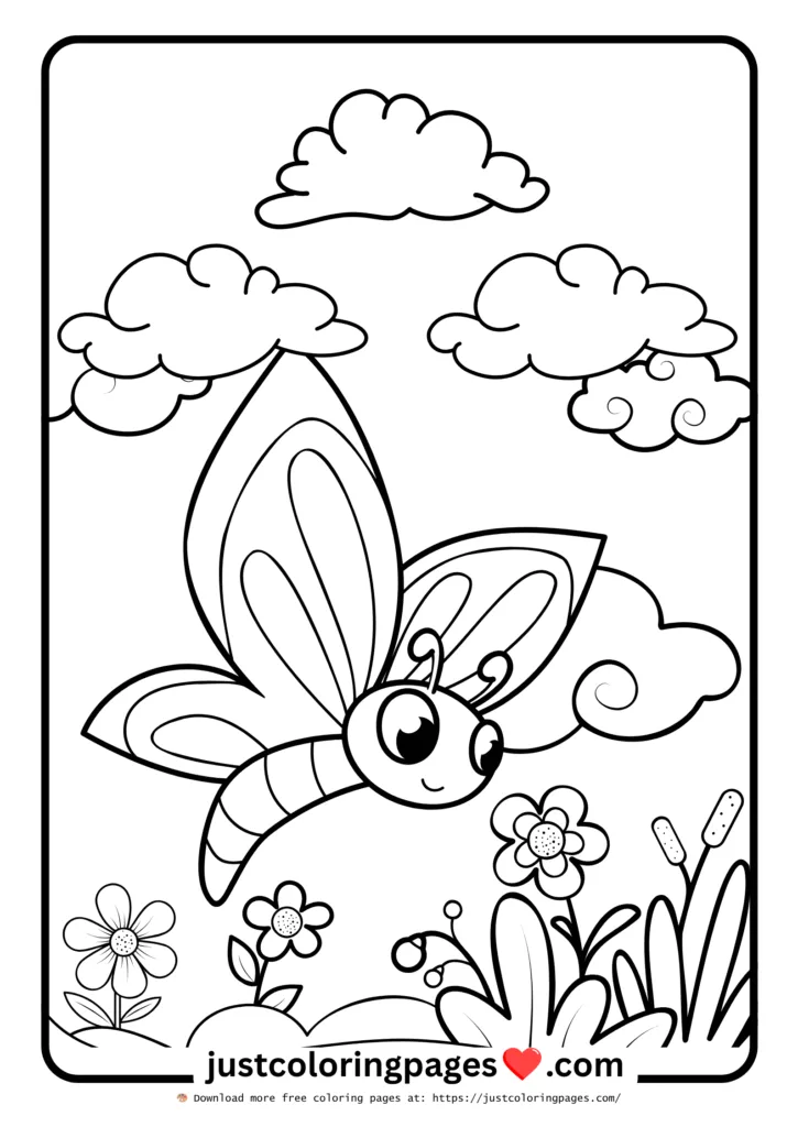 20+ Free Bug Coloring Pages for Kids (Printable PDF) 4 Cute Bug and Flowers