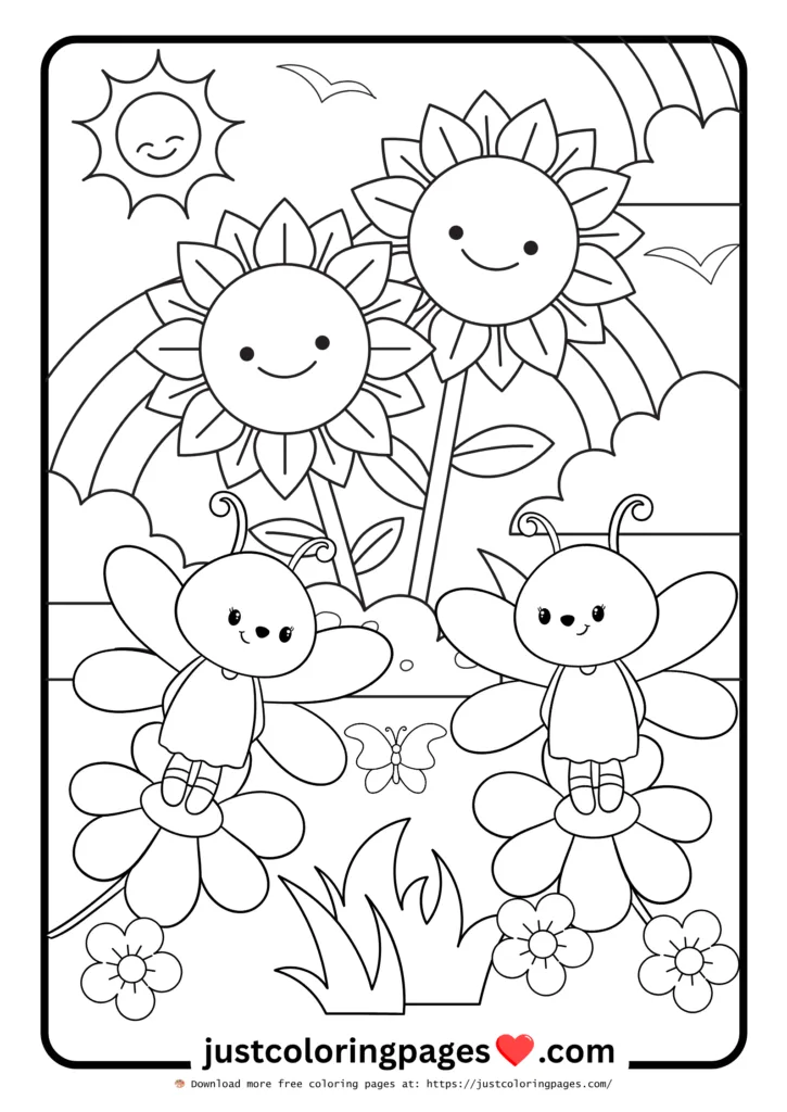 20+ Free Bug Coloring Pages for Kids (Printable PDF) 19 Cute Nature Scene with Bugs
