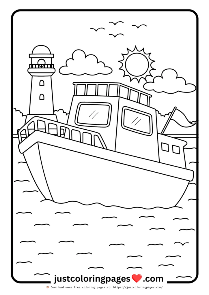 59+ Summer Coloring Pages (PDF Printables) - Free Download 45 The ship is sailing at sea