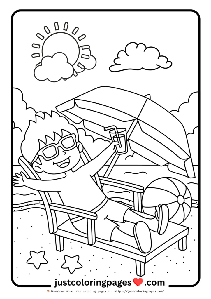 59+ Summer Coloring Pages (PDF Printables) - Free Download 58 Little boy enjoying summer activities