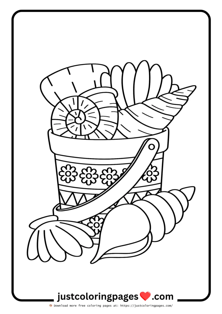 59+ Summer Coloring Pages (PDF Printables) - Free Download 56 Conch and mussels