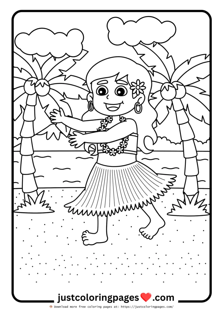 59+ Summer Coloring Pages (PDF Printables) - Free Download 32 A sweet little girl playing games on the beach