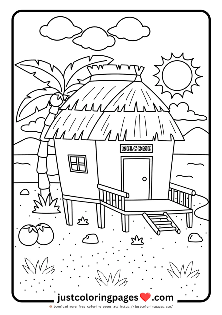 59+ Summer Coloring Pages (PDF Printables) - Free Download 29 Beautiful cottage by the sea