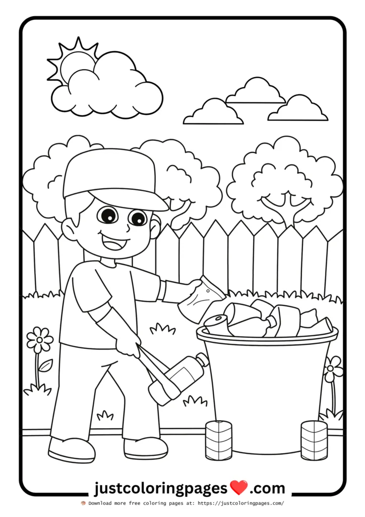 59+ Summer Coloring Pages (PDF Printables) - Free Download 25 The boy is cleaning