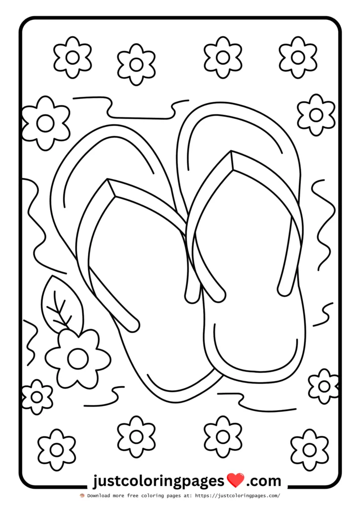 59+ Summer Coloring Pages (PDF Printables) - Free Download 4 Summer Slipper to Color
