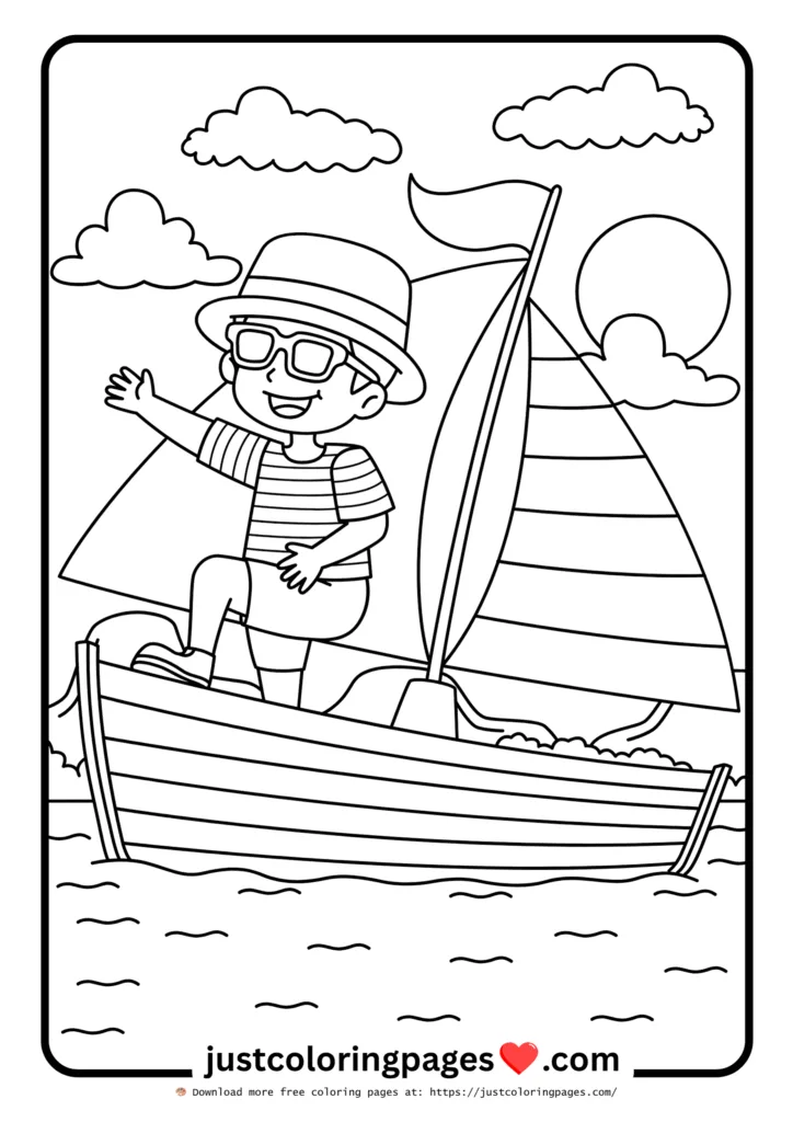 59+ Summer Coloring Pages (PDF Printables) - Free Download 15 A boy enjoying summer