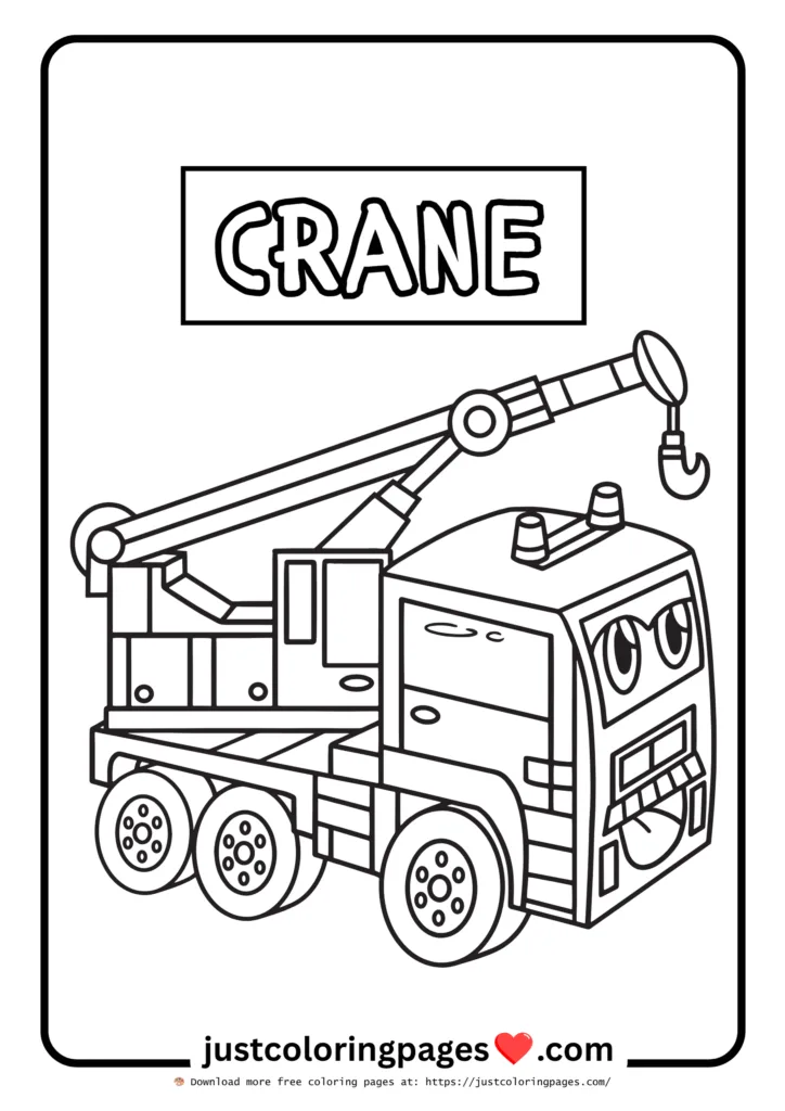 39+ Free Vehicle Coloring Pages for Kids (PDF Printable) 15 crane vehicle coloring pages