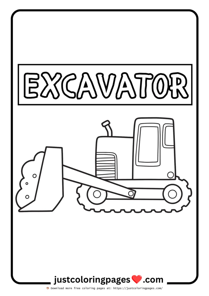 excavator vehicle coloring pages