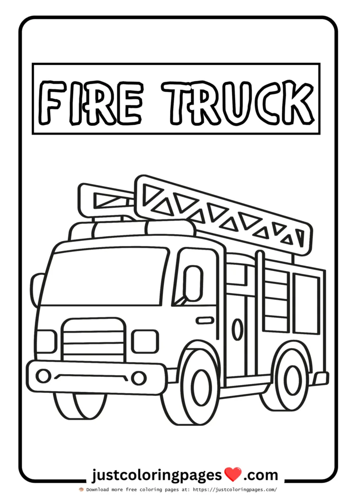 fire truck vehicle coloring pages