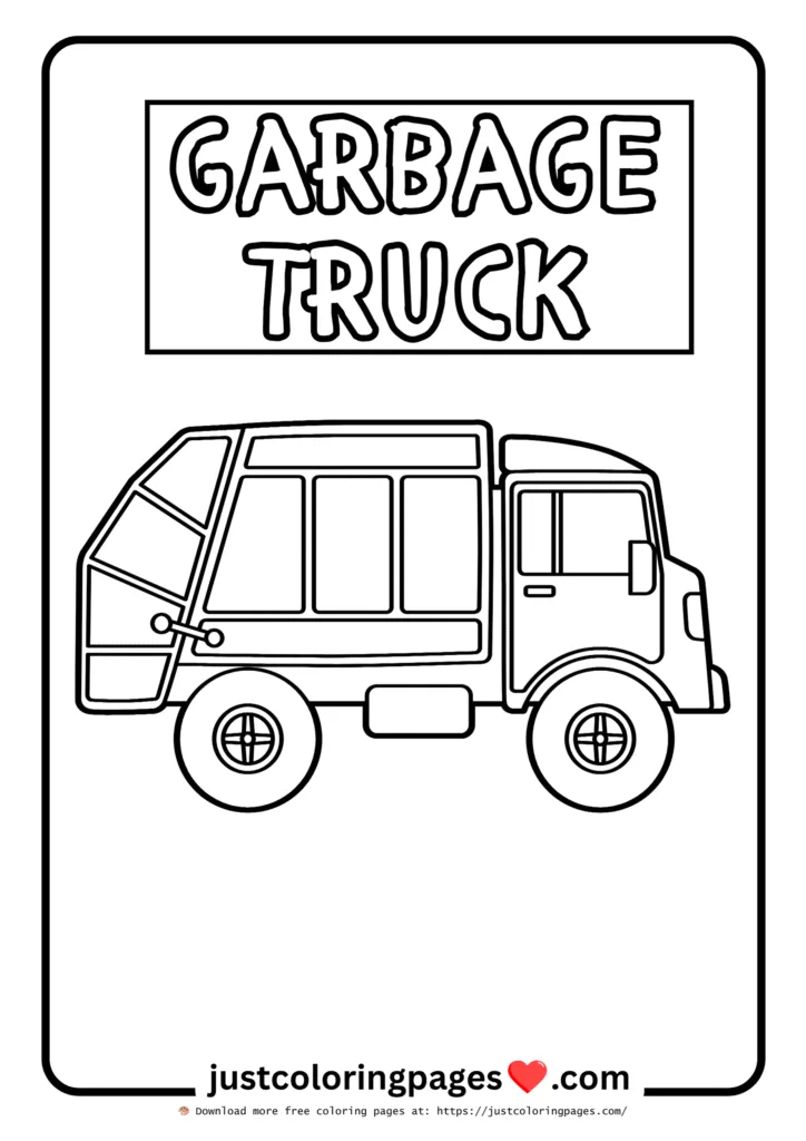 garbage truck vehicle coloring pages