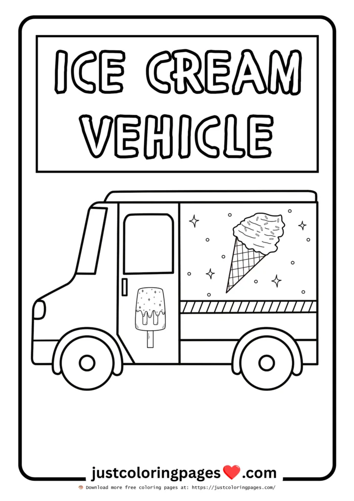 ice cream vehicle coloring pages