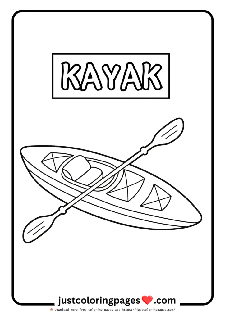 kayak vehicle coloring pages