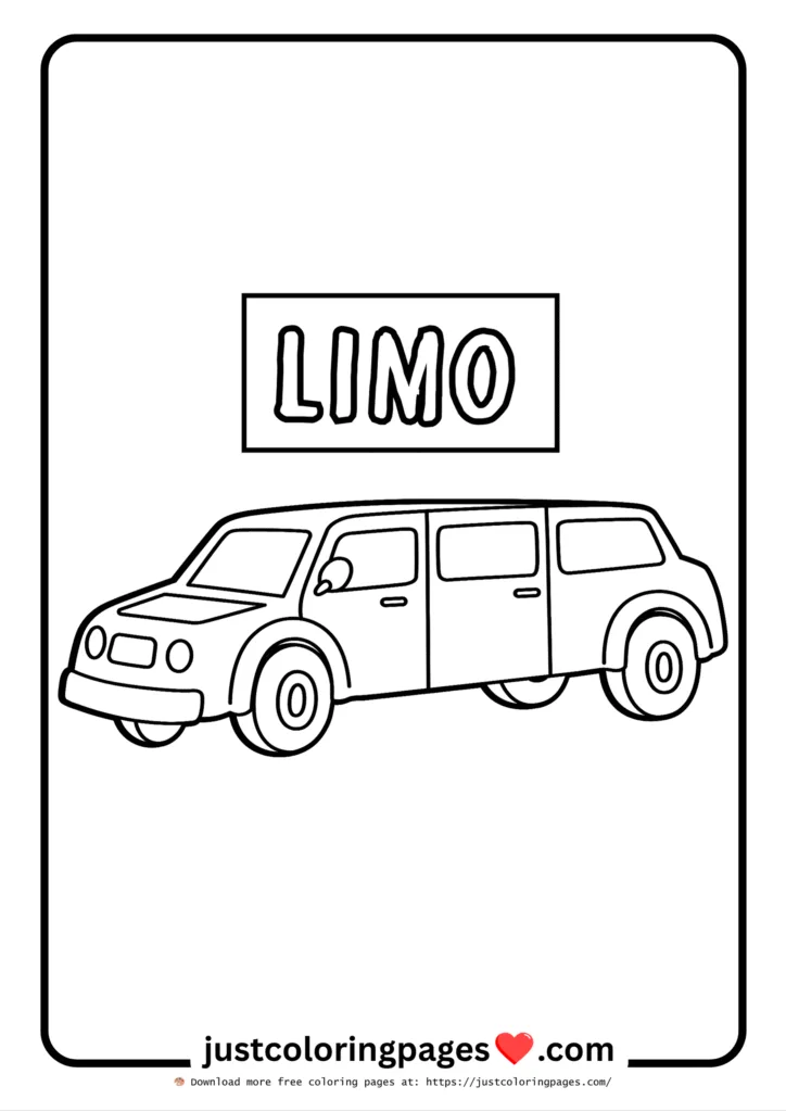 limo vehicle coloring pages