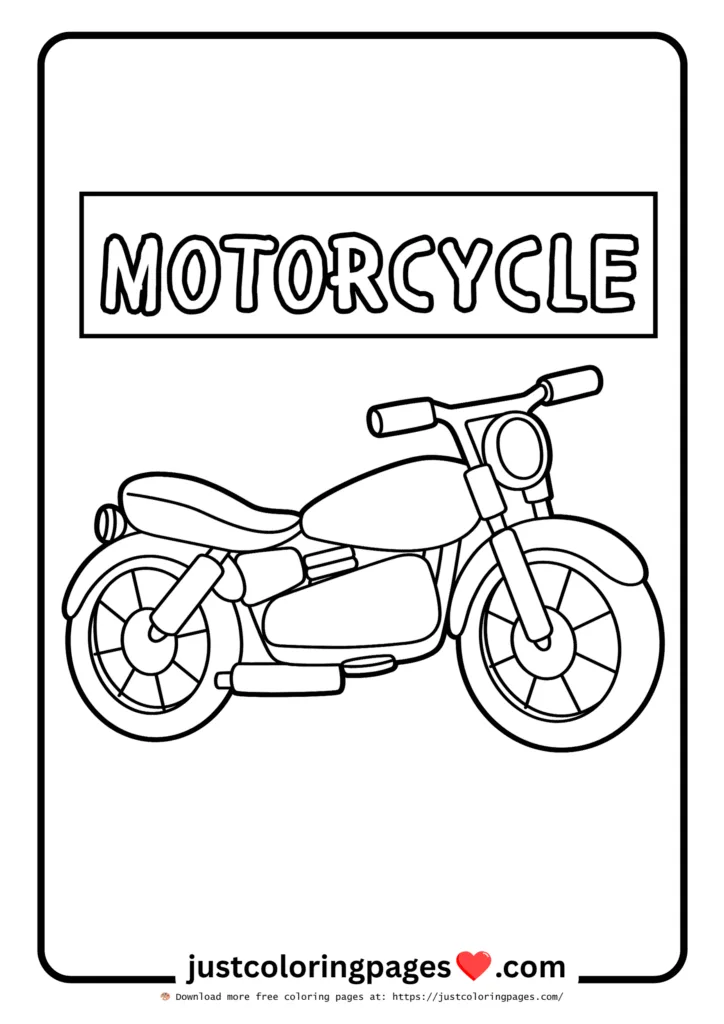 Motorcycle coloring page