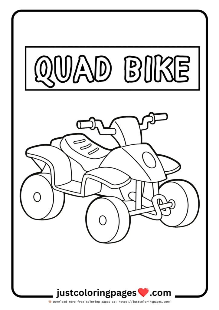 39+ Free Vehicle Coloring Pages for Kids (PDF Printable) 41 Quad bike coloring page for kids