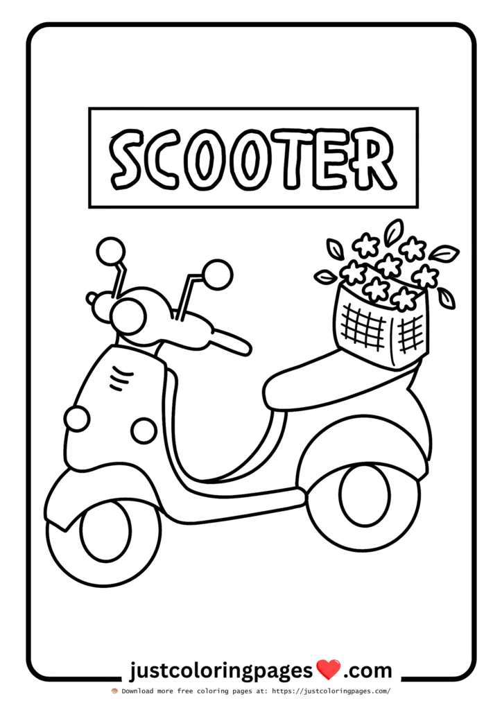 Scooter coloring sheet