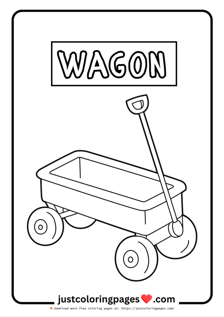 wagon coloring page for kids