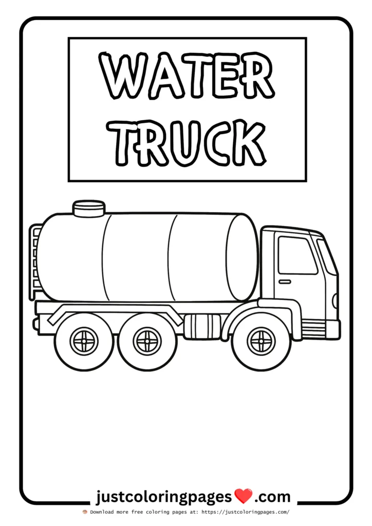 39+ Free Vehicle Coloring Pages for Kids (PDF Printable) 36 water truck vehicle coloring pages