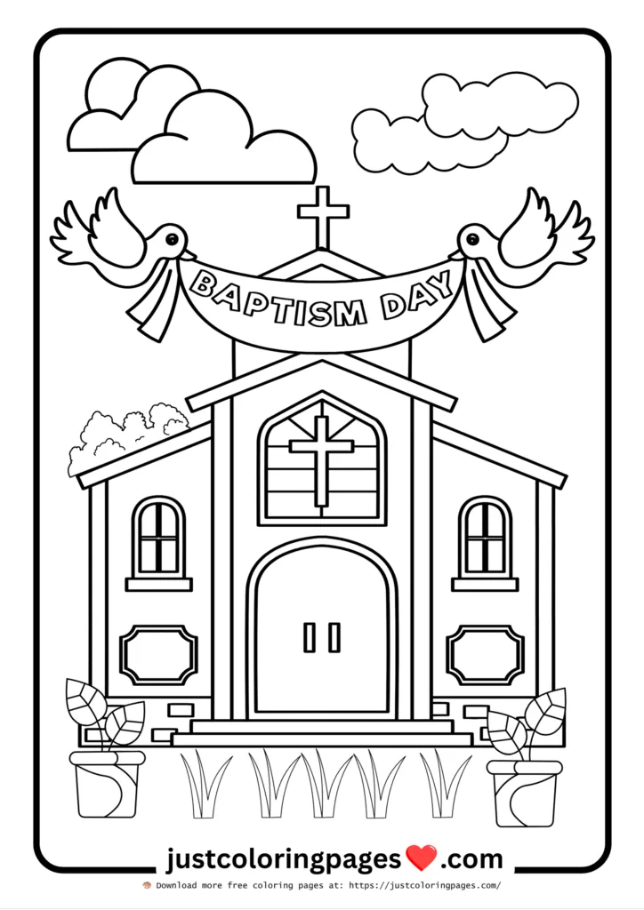 Baptism Day Coloring Sheets