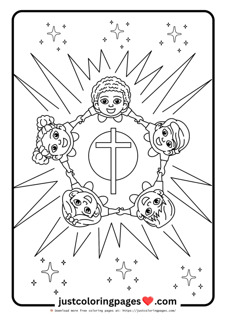 Creative Christian activity page for kids to enjoy.