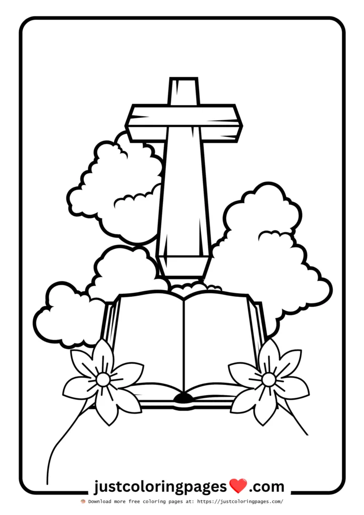 Easy-to-color Bible story illustration for kids.