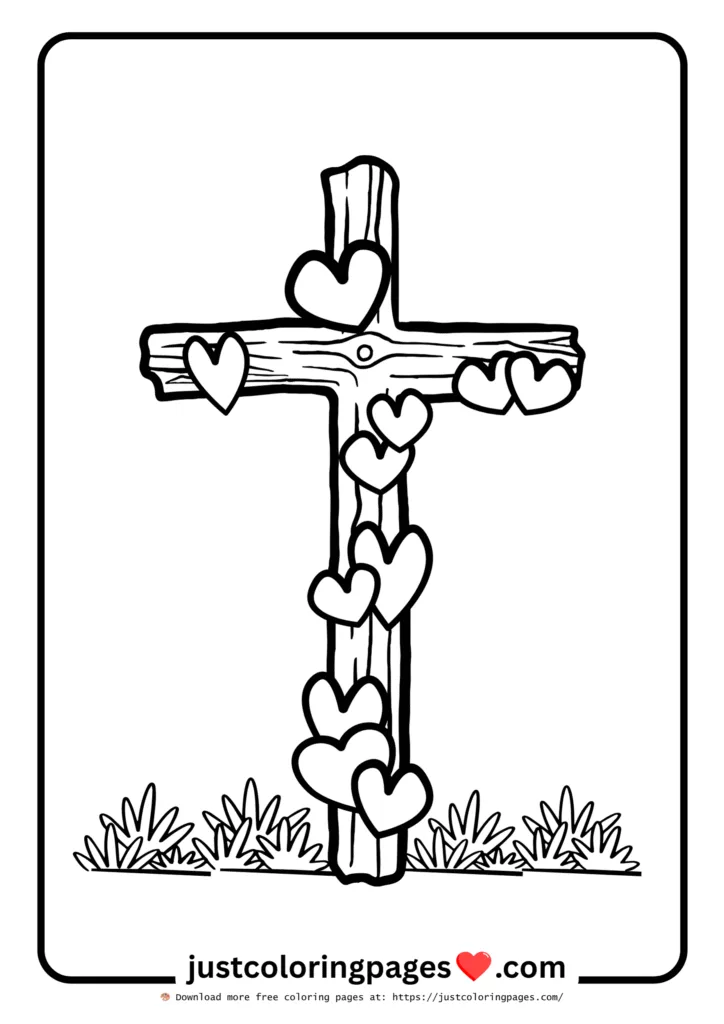 Hearts Wood Cross