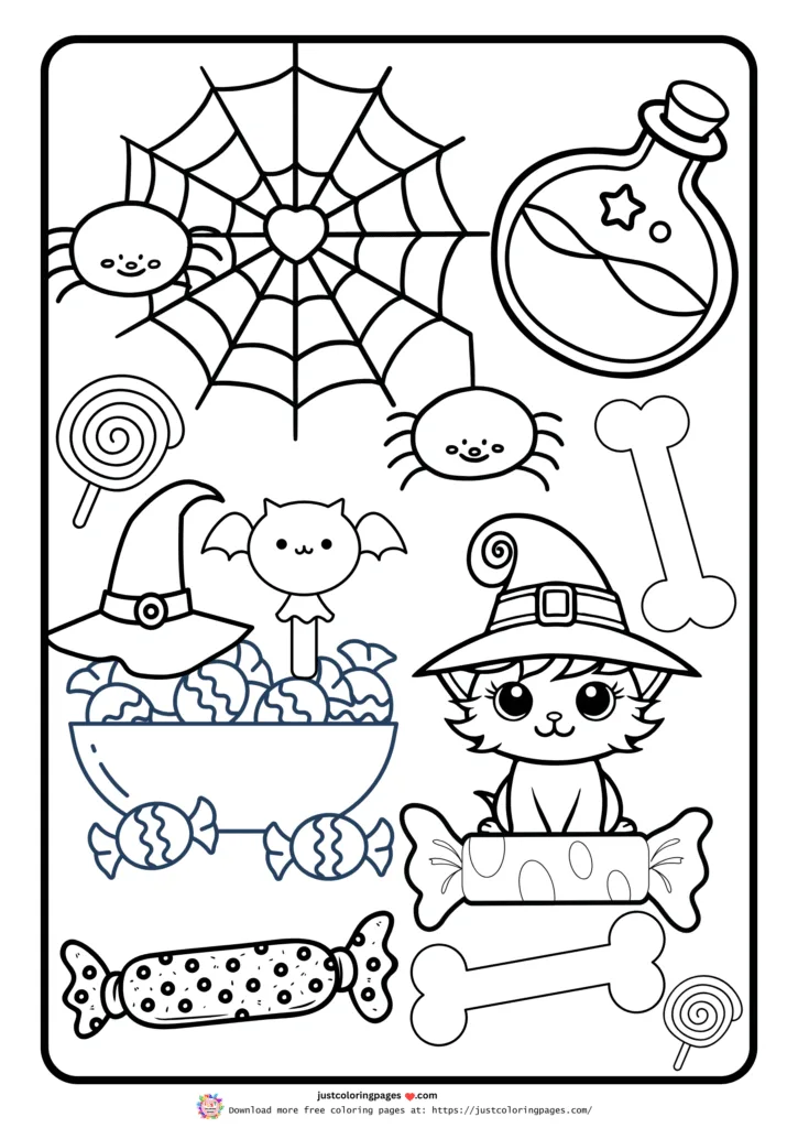 Halloween Cat Coloring Page
