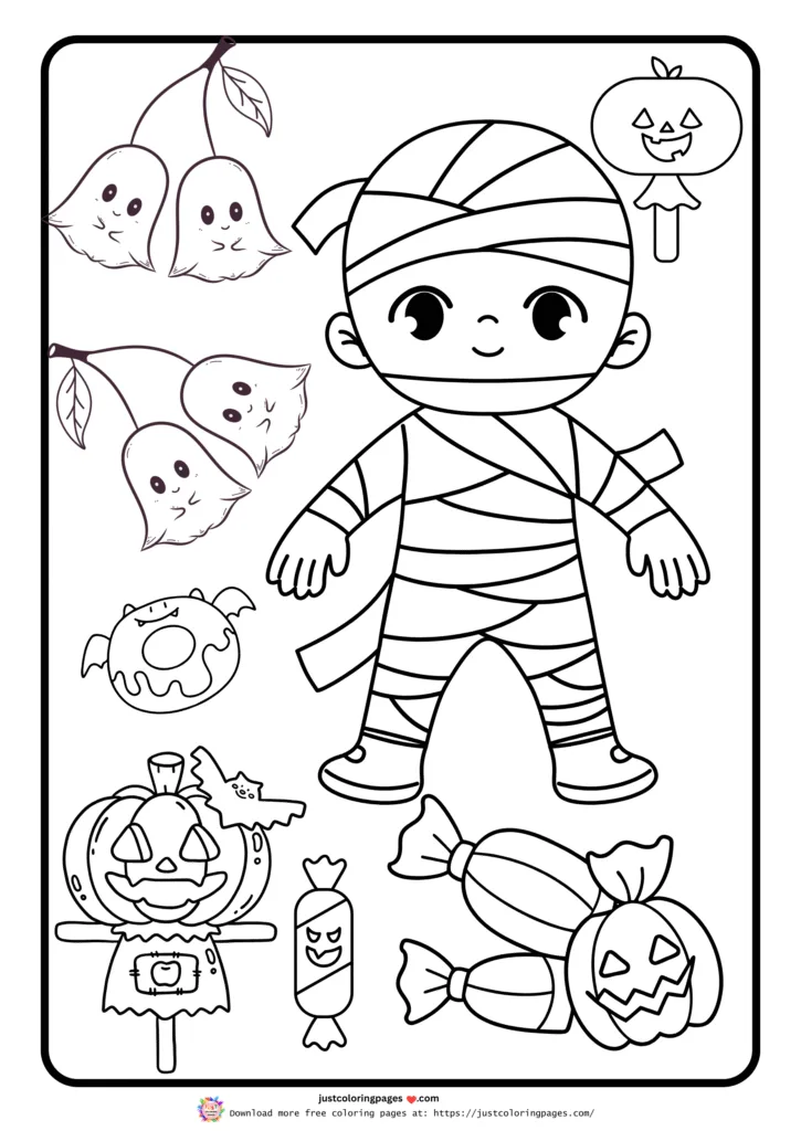 Several ghost figures, some with cherry stems