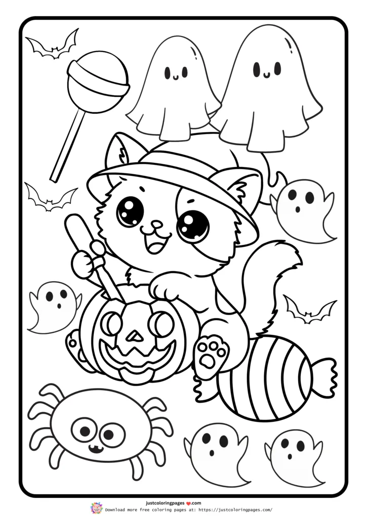 A spider and a striped candy or pumpkin.