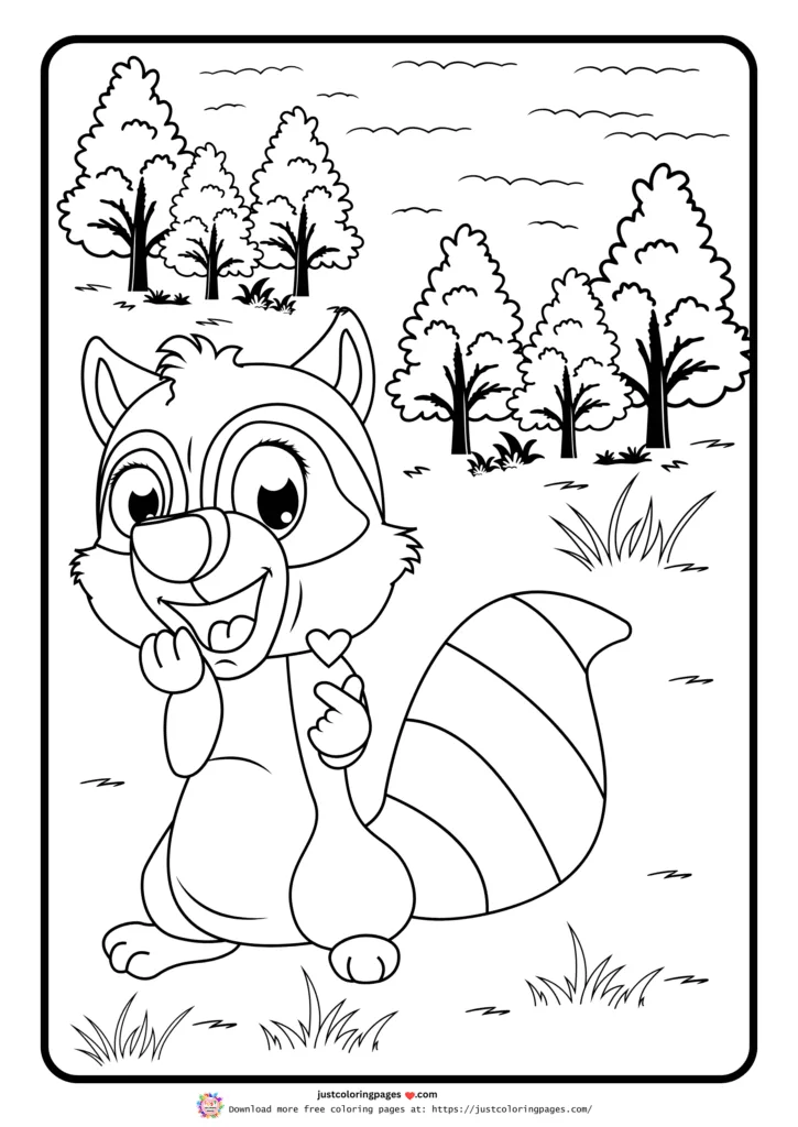 Cute cartoon raccoon