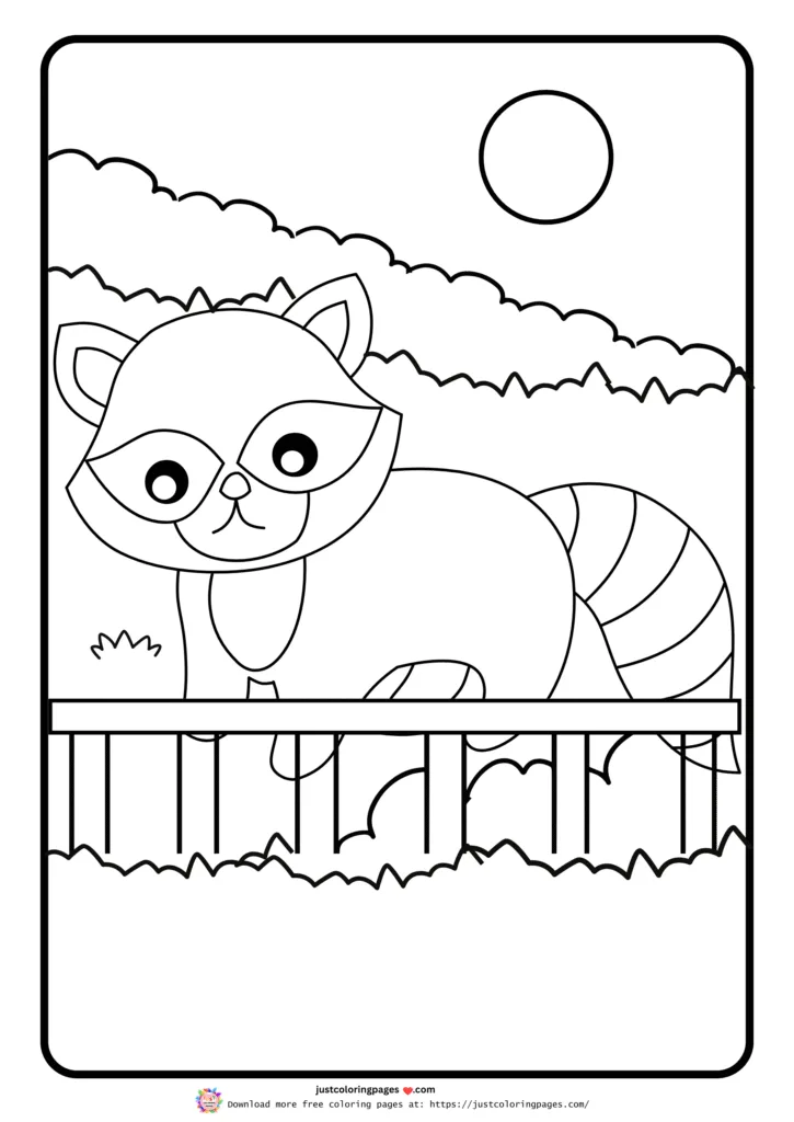 Raccoon is depicted in a natural setting