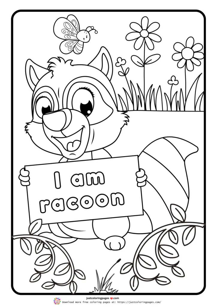 Raccoon coloring pages