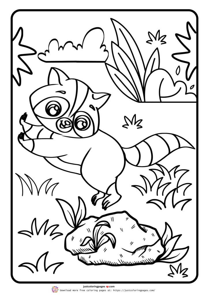 Raccoon Coloring Page